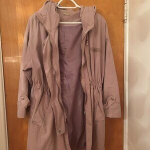 Manteau parka mauve à capuche - Purple hooded parka coat